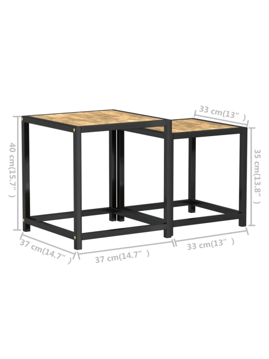 Arbatos staliukai, 2vnt., juodos ir geltonos spalvos, MDF