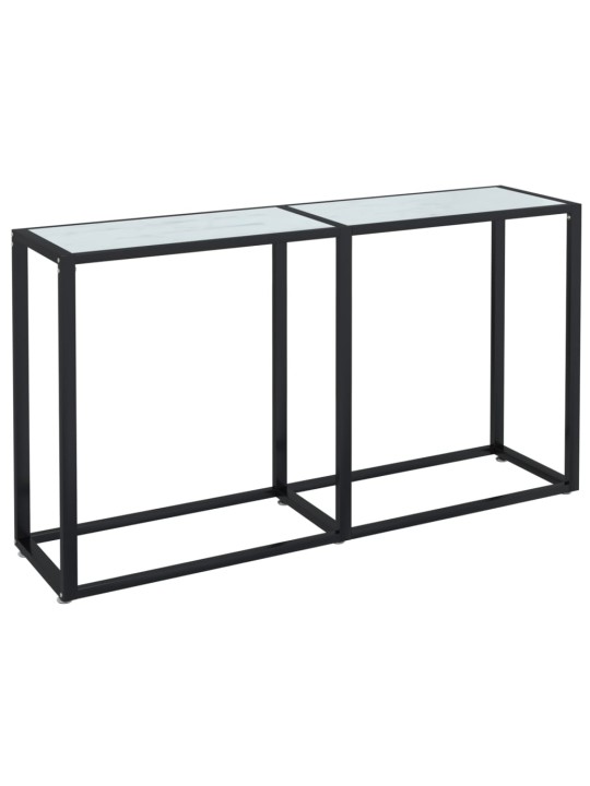 Konsolinis staliukas, balto marmuro, 140x35x75,5cm, stiklas