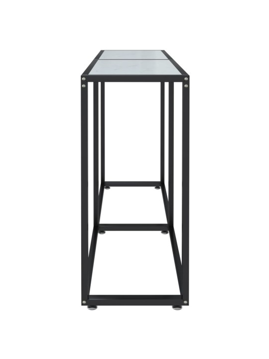 Konsolinis staliukas, balto marmuro, 140x35x75,5cm, stiklas
