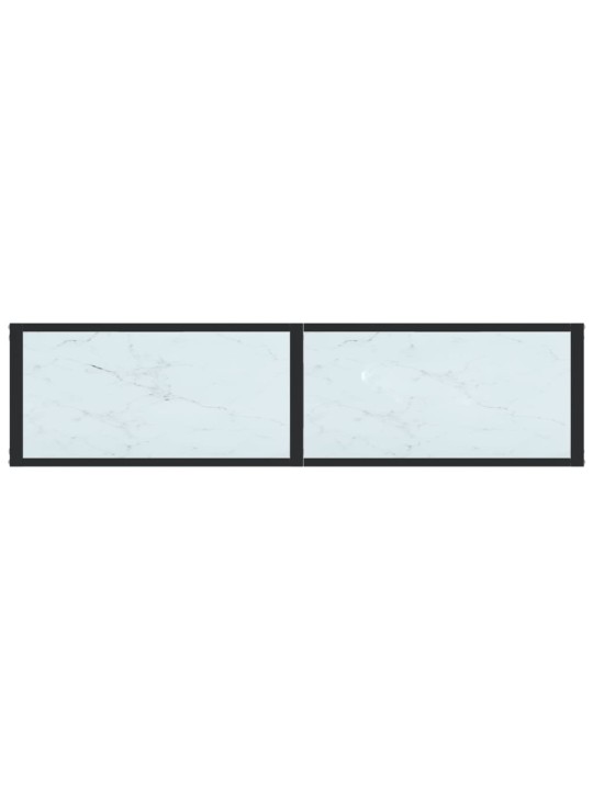Konsolinis staliukas, balto marmuro, 140x35x75,5cm, stiklas