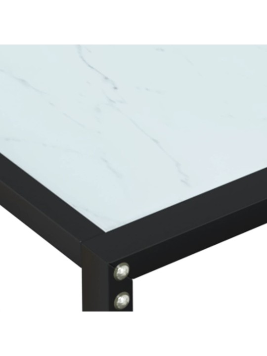 Konsolinis staliukas, balto marmuro, 140x35x75,5cm, stiklas