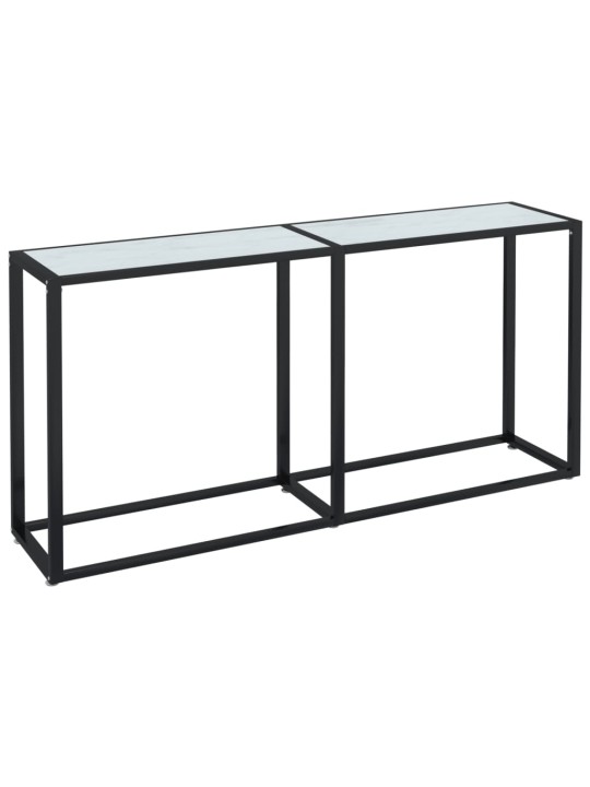 Konsolinis staliukas, balto marmuro, 160x35x75,5cm, stiklas