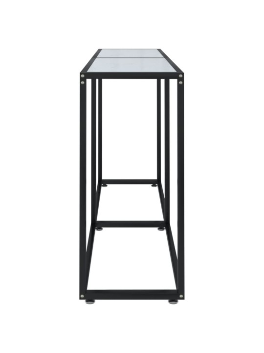 Konsolinis staliukas, balto marmuro, 160x35x75,5cm, stiklas