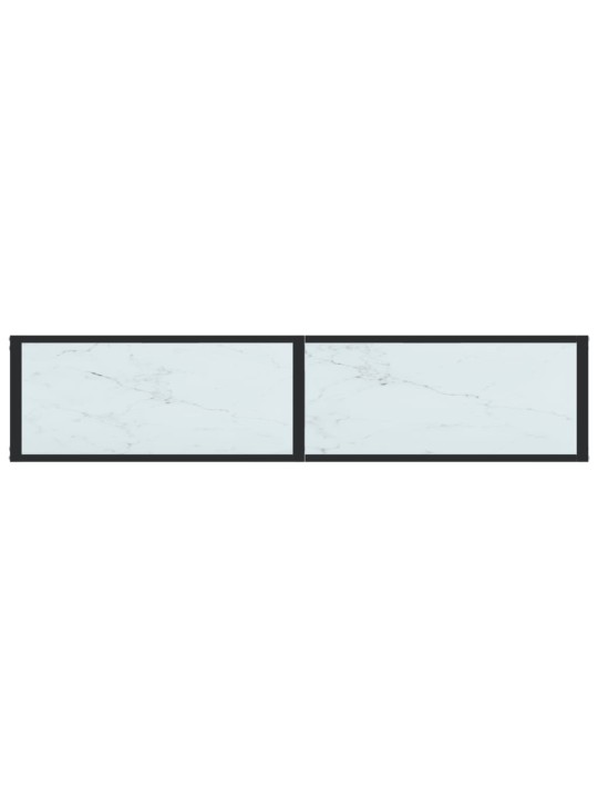 Konsolinis staliukas, balto marmuro, 160x35x75,5cm, stiklas