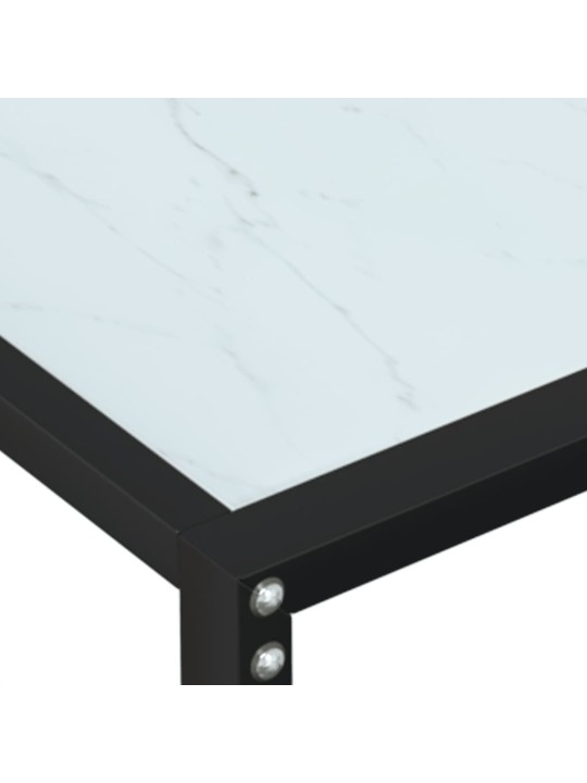 Konsolinis staliukas, balto marmuro, 160x35x75,5cm, stiklas