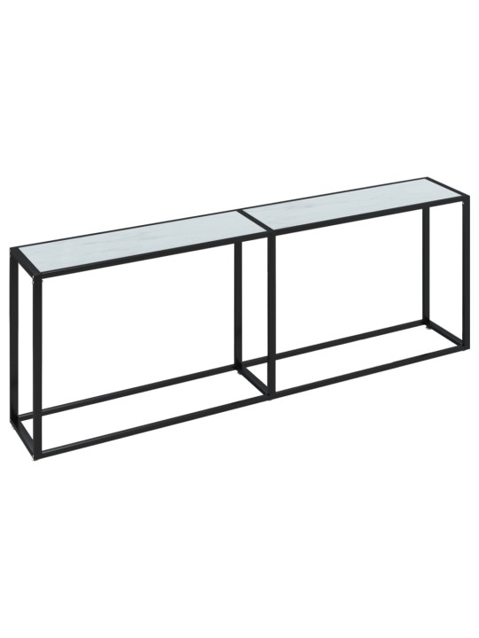 Konsolinis staliukas, balto marmuro, 220x35x75,5cm, stiklas