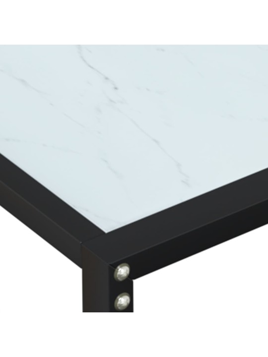 Konsolinis staliukas, balto marmuro, 220x35x75,5cm, stiklas