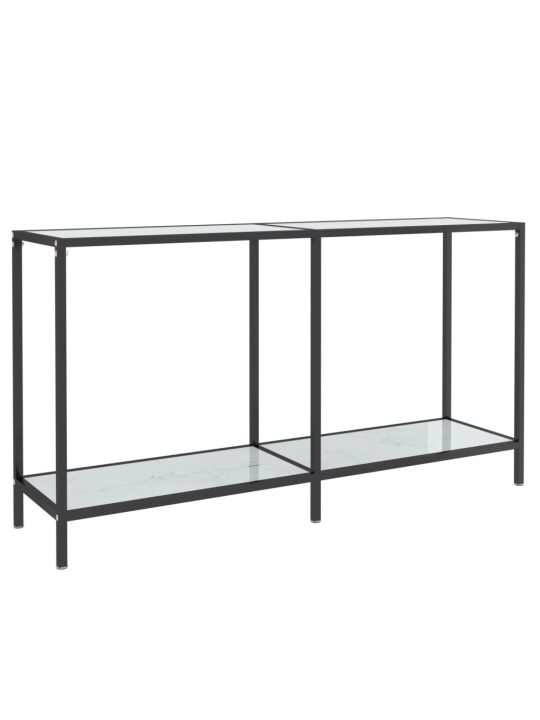 Konsolinis staliukas, baltas, 140x35x75,5cm, grūdintas stiklas