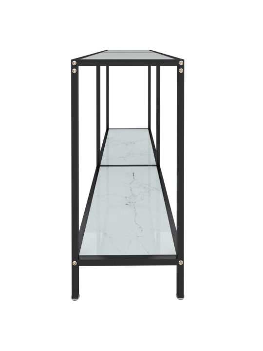 Konsolinis staliukas, baltas, 140x35x75,5cm, grūdintas stiklas
