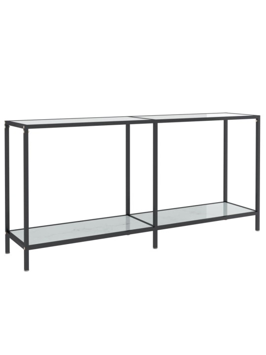 Konsolinis staliukas, baltas, 160x35x75,5cm, grūdintas stiklas