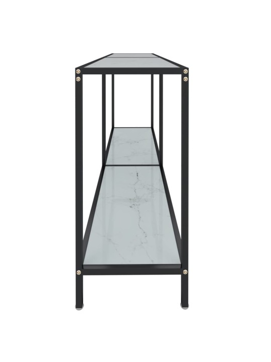 Konsolinis staliukas, baltas, 160x35x75,5cm, grūdintas stiklas
