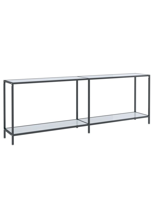 Konsolinis staliukas, baltas, 220x35x75,5cm, grūdintas stiklas