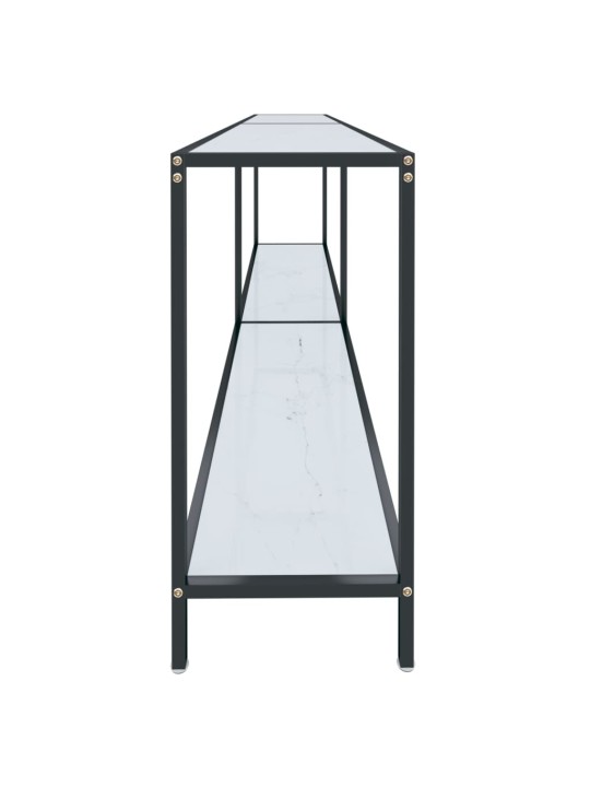 Konsolinis staliukas, baltas, 220x35x75,5cm, grūdintas stiklas