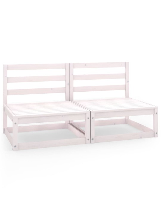 Dvivietė sodo sofa, baltos spalvos, pušies medienos masyvas