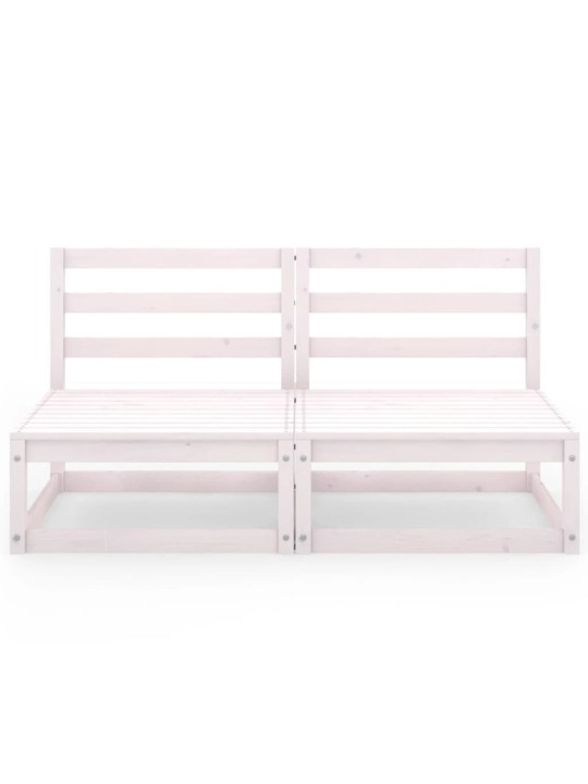Dvivietė sodo sofa, baltos spalvos, pušies medienos masyvas