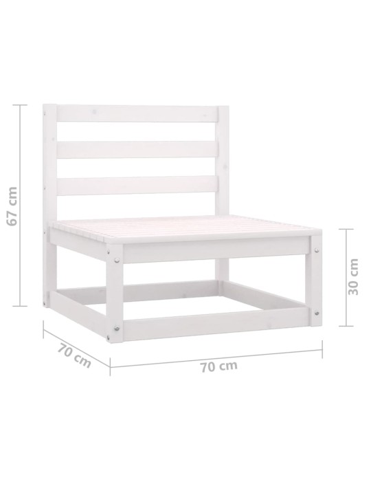 Dvivietė sodo sofa, baltos spalvos, pušies medienos masyvas