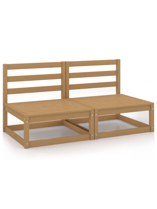 Dvivietė sodo sofa, medaus rudos spalvos, pušies masyvas
