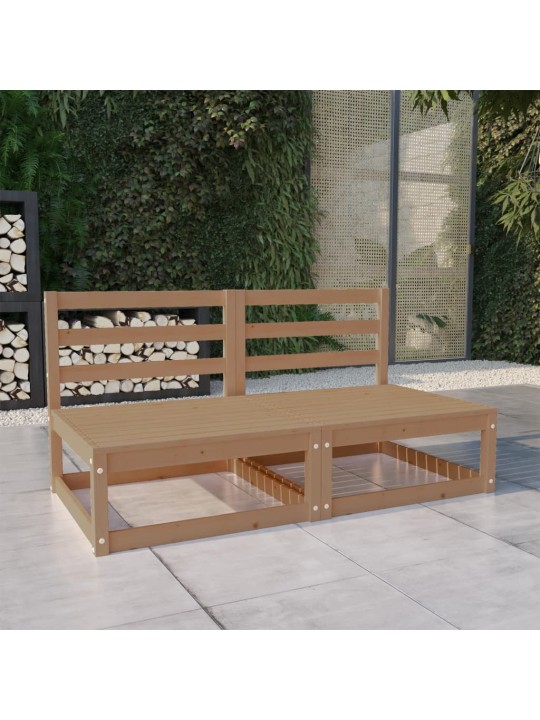 Dvivietė sodo sofa, medaus rudos spalvos, pušies masyvas