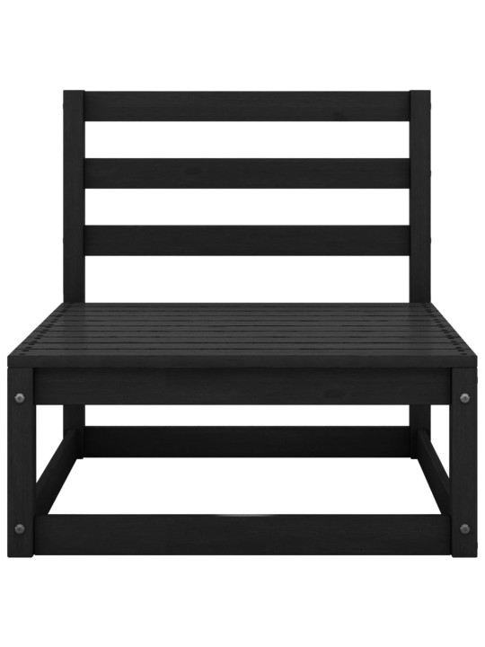 Dvivietė sodo sofa, juodos spalvos, pušies medienos masyvas