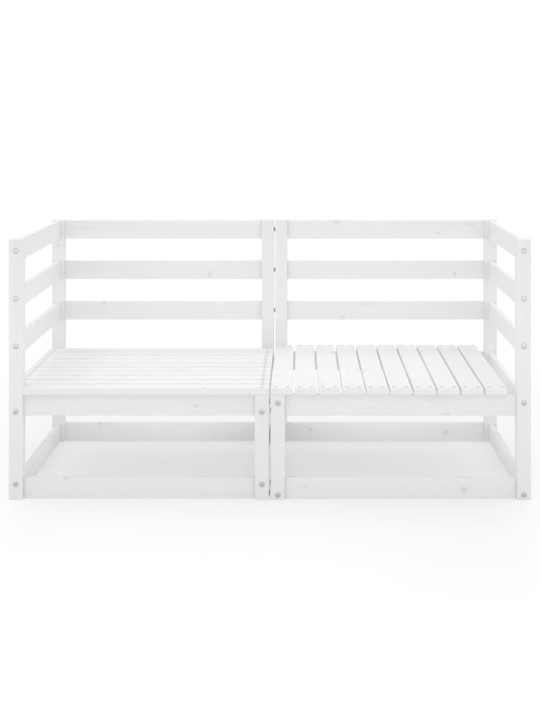 Dvivietė sodo sofa, baltos spalvos, pušies medienos masyvas