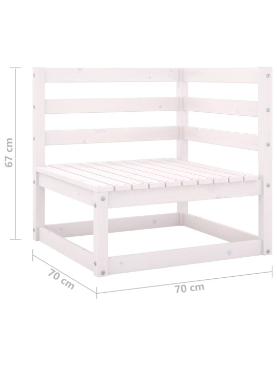 Dvivietė sodo sofa, baltos spalvos, pušies medienos masyvas