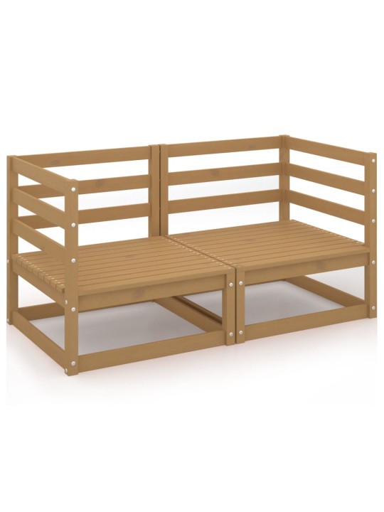 Dvivietė sodo sofa, medaus rudos spalvos, pušies masyvas