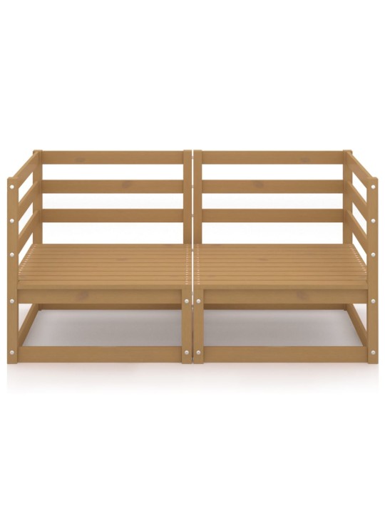 Dvivietė sodo sofa, medaus rudos spalvos, pušies masyvas