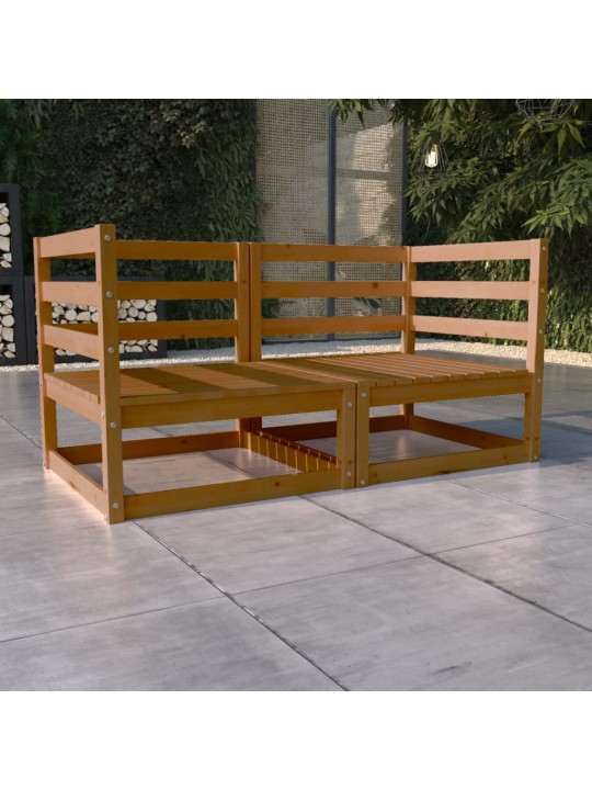 Dvivietė sodo sofa, medaus rudos spalvos, pušies masyvas