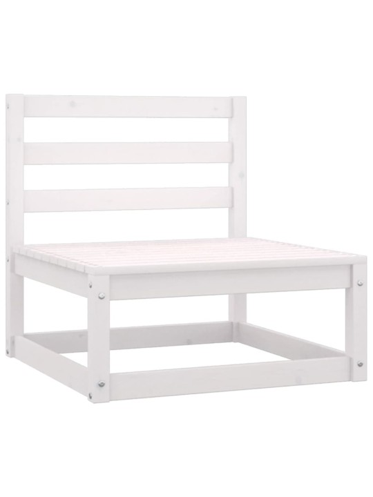 Keturvietė sodo sofa, baltos spalvos, pušies medienos masyvas