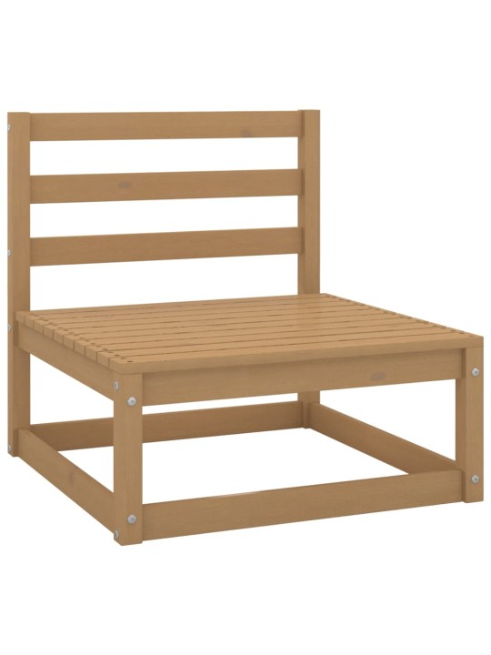 Keturvietė sodo sofa, medaus rudos spalvos, pušies masyvas