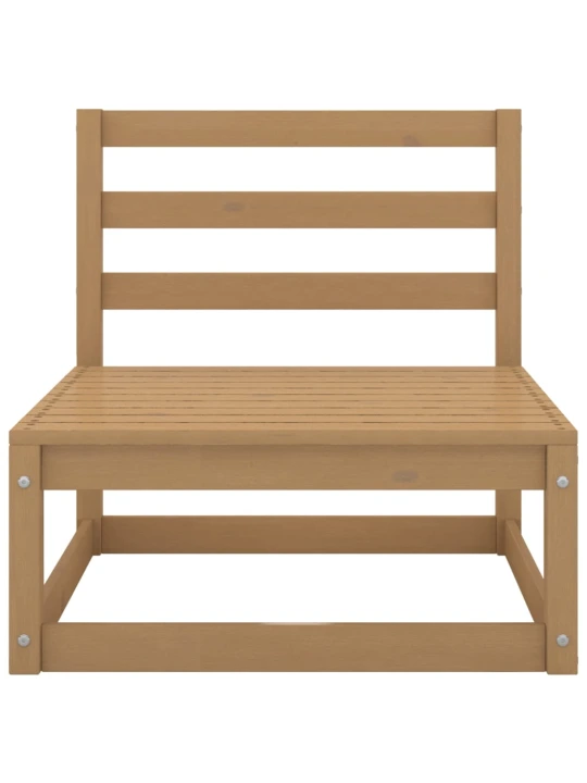 Keturvietė sodo sofa, medaus rudos spalvos, pušies masyvas
