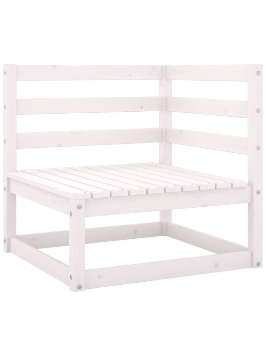 Keturvietė sodo sofa, baltos spalvos, pušies medienos masyvas
