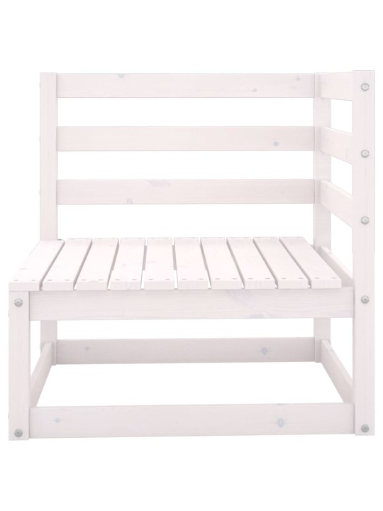 Keturvietė sodo sofa, baltos spalvos, pušies medienos masyvas