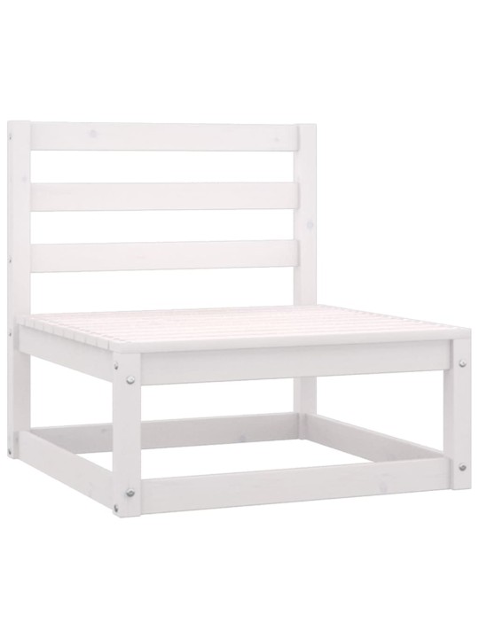 Keturvietė sodo sofa, baltos spalvos, pušies medienos masyvas