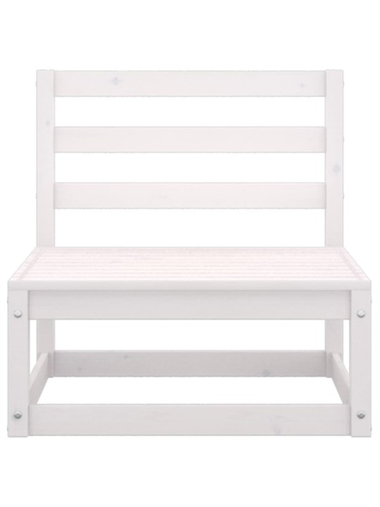 Keturvietė sodo sofa, baltos spalvos, pušies medienos masyvas