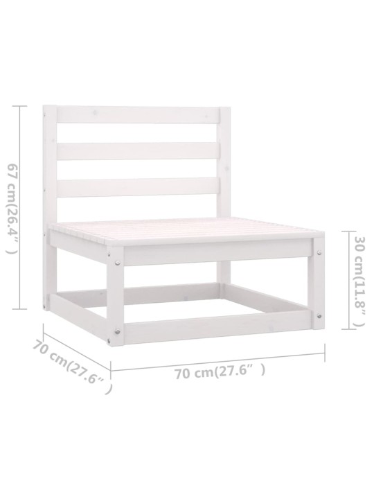 Keturvietė sodo sofa, baltos spalvos, pušies medienos masyvas