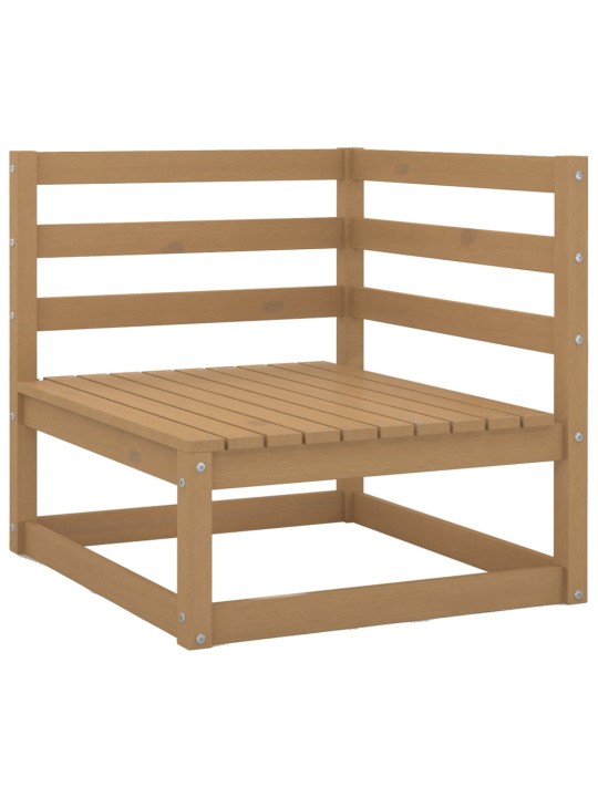 Keturvietė sodo sofa, medaus rudos spalvos, pušies masyvas