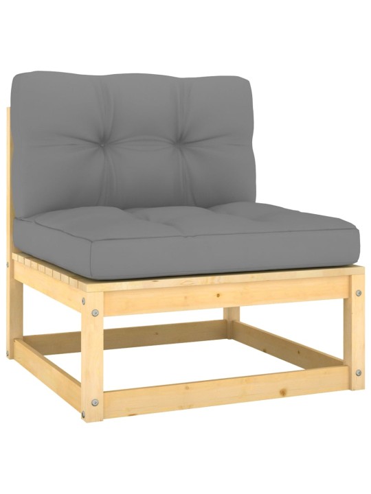Keturvietė sodo sofa su pagalvėlėmis, pušies medienos masyvas