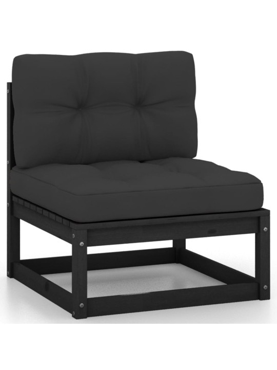 Keturvietė sodo sofa su pagalvėlėmis, pušies medienos masyvas