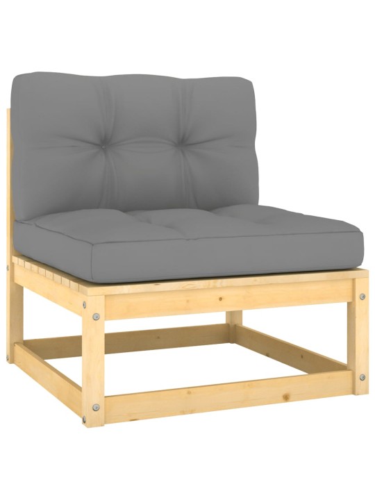 Keturvietė sodo sofa su pagalvėlėmis, pušies medienos masyvas