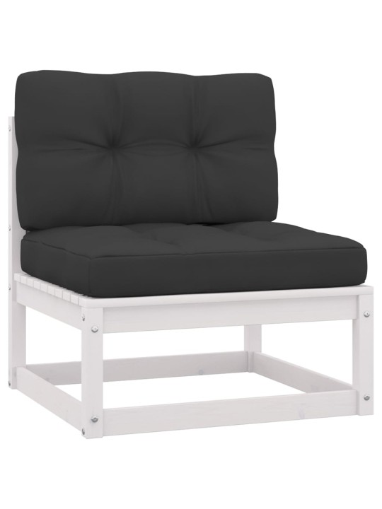 Keturvietė sodo sofa su pagalvėlėmis, pušies medienos masyvas