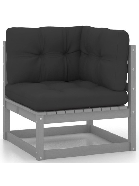 Keturvietė sodo sofa su pagalvėlėmis, pušies medienos masyvas