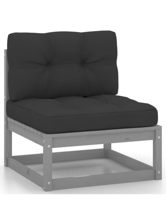 Keturvietė sodo sofa su pagalvėlėmis, pušies medienos masyvas