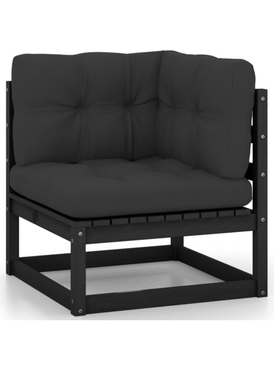 Keturvietė sodo sofa su pagalvėlėmis, pušies medienos masyvas