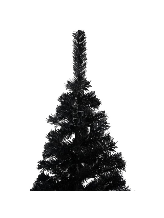 Dirbtinė Kalėdų eglutė su žaisliukais, juoda, 150cm, PVC