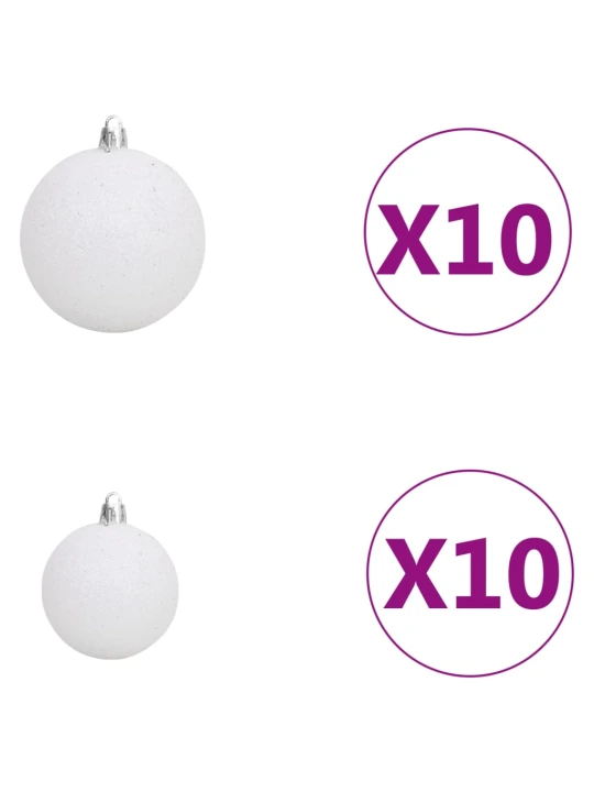 Dirbtinė Kalėdų eglutė su žaisliukais, juoda, 210cm, PVC