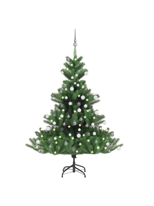 Dirbtinis normandiškas kėnis su LED/žaisliukais, žalias, 150cm
