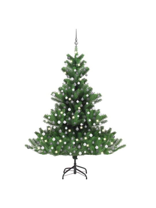 Dirbtinis normandiškas kėnis su LED/žaisliukais, žalias, 210cm