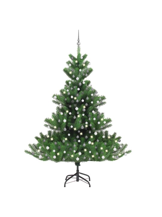 Dirbtinis normandiškas kėnis su LED/žaisliukais, žalias, 240cm