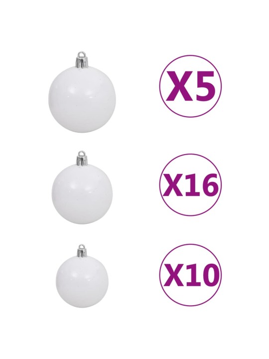Dirbtinis normandiškas kėnis su LED/žaisliukais, žalias, 240cm